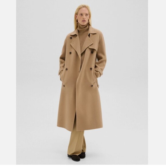 Theory Relaxed Trench Coat in Double-Face Wool-Cashmere - Picture 3 of 16